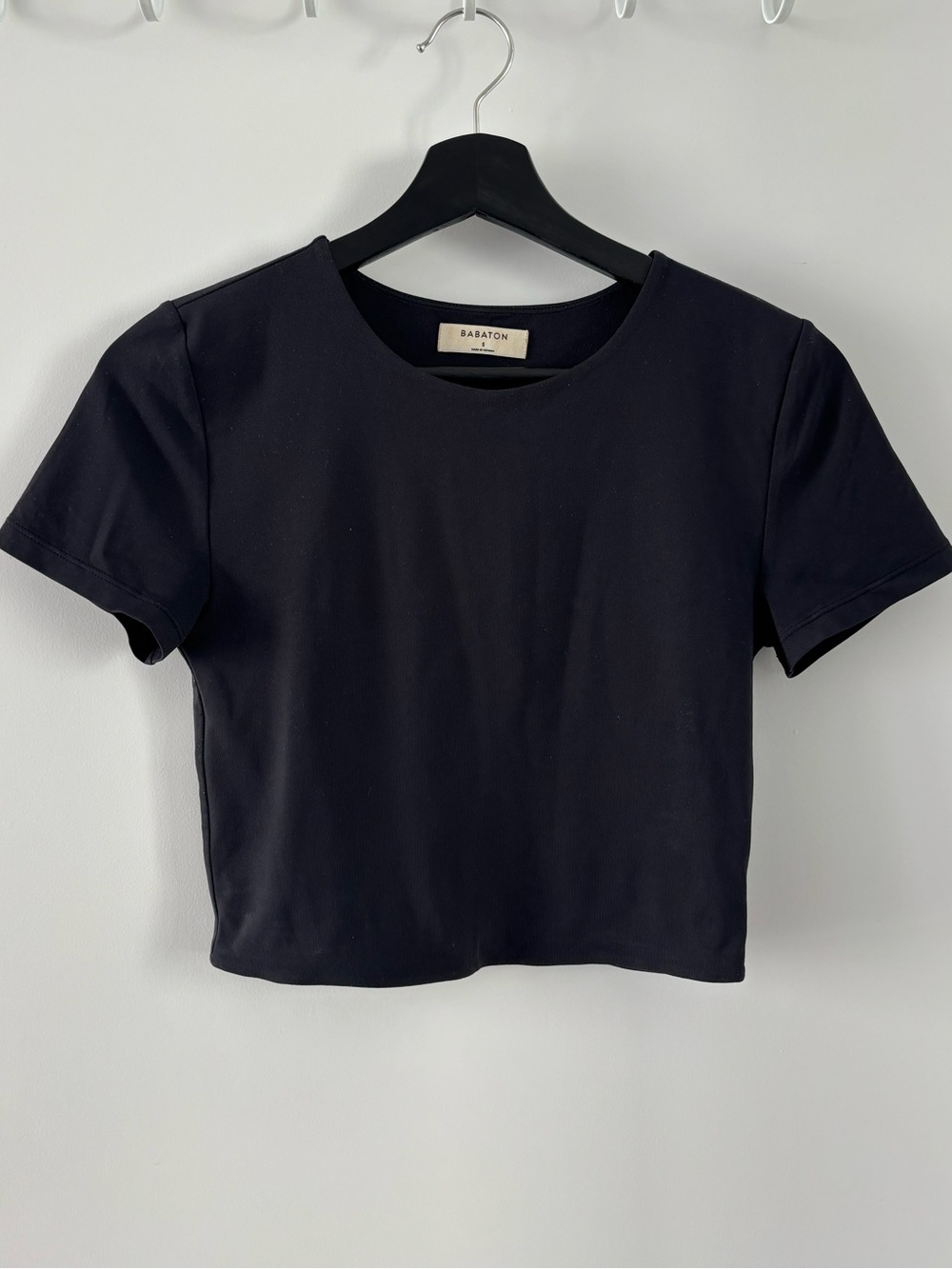 Babaton Black Fitted Crop Top S